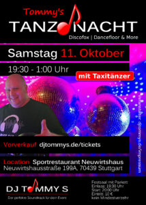 Tommy's Tanznacht in Stuttgart Neuwirtshaus - Die Discofoxparty mit DJ Tommy S