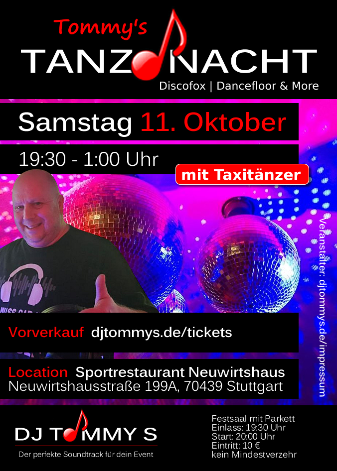 Tommy's Tanznacht in Stuttgart Neuwirtshaus - Die Discofoxparty mit DJ Tommy S
