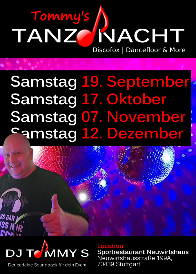 Tommy's Tanznacht - Discofox in Stuttgart - Termine nach der Sommerpause