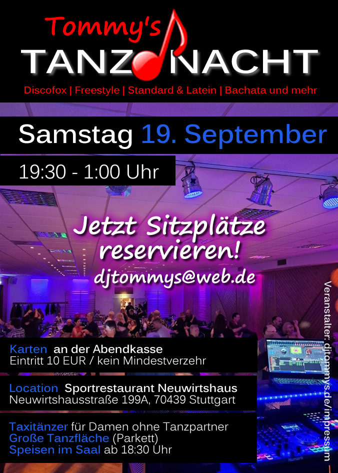 Discofox tanzen Stuttgart bei Tommy's Tanznacht Discofox tanzen Stuttgart bei Tommy's Tanznacht
