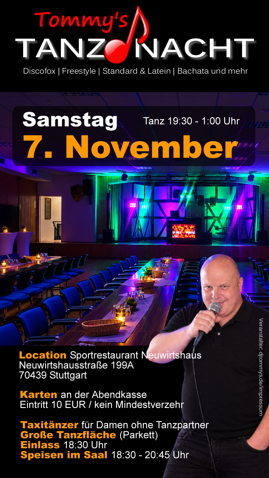 Discofox tanzen Stuttgart bei Tommy's Tanznacht Tommys Tanznacht 7. November in Stuttgart Neuwirtshaus